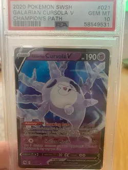 Galarian Cursola V - 021/073 - Ultra Rare Champion's Path Pokemon TCG PSA 10 - Image 2