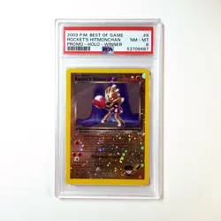 Pokemon PSA 8 Rocket's Hitmonchan Reverse Holo Best of Game Promo Winner Stamp - Image 1