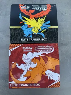 EMPTY Pokemon Sun & Moon Unbroken Bonds Elite Trainer Box ETB & Hidden Fates - Image 1