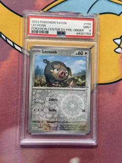 2023 POKEMON SVI EN-SCARLET & VIOLET POKEMON CENTER #155 LECHONK - PSA 9 MINT - Image 1