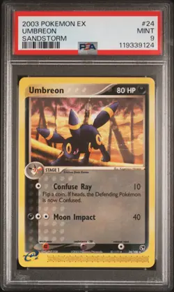2003 POKEMON EX SANDSTORM #24 UMBREON SANDSTORM PSA 9 - Image 1