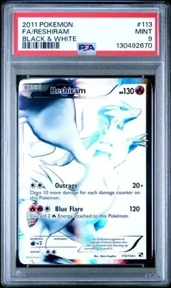 2011 POKEMON Black & White #113 FULL ART RESHIRAM PSA 9 - Image 4