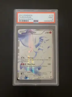 2011 POKEMON Black & White #113 FULL ART RESHIRAM PSA 9 - Image 1