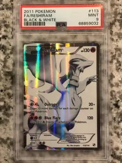 2011 Pokemon Black & White Reshiram Full Art 113 PSA 9 - Image 1
