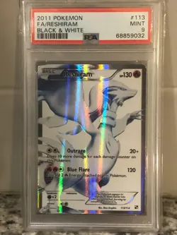2011 Pokemon Black & White Reshiram Full Art 113 PSA 9 - Image 3