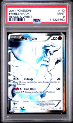 2011 POKEMON BLACK WHITE RESHIRAM #113 FULL ART PSA 9 MINT #114326663 - Image 1