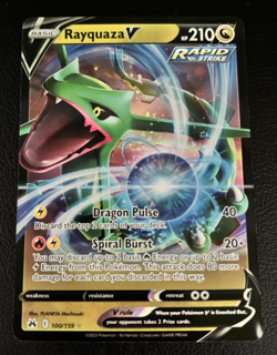 Rayquaza V 100/159 Crown Zenith Holo Ultra Rare Card Pokemon TCG - MP - Image 1