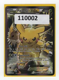 (110002) PIKACHU EX XY124 Black Star Holofoil Promo Card - RED & BLUE COLLECTION - Image 1