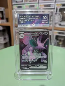 Team Rockets Nidoking EX 216/182 Rare Destined Rivals Pokemon TCG PG GEM MINT 10 - Image 1