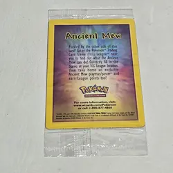 1x NEW Pokemon Ancient Mew SEALED Unopened 2000 Movie Promo Holo Card RARE!! - Image 1