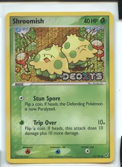 Shroomish Reverse Holo Common NM/NM- 72/107 EX Deoxys Pokemon - Image 1