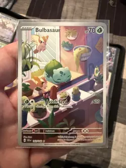 Pokemon TCG Bulbasaur 143/142 Sv07 Stellar Crown Illustration Rare Holo Full Art - Image 1