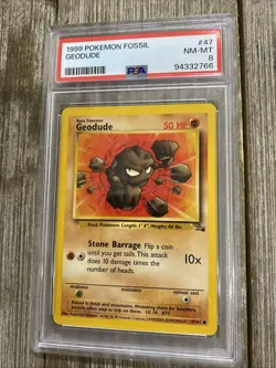 PSA 8 1999 POKEMON FOSSIL GEODUDE - Image 1