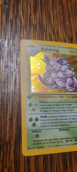1999 Pokemon FRENCH 1st Edition Base Set Nidoking Holo 11/102 NM - Image 2