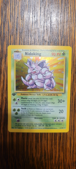 1999 Pokemon FRENCH 1st Edition Base Set Nidoking Holo 11/102 NM - Image 4