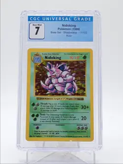 NIDOKING 1999 POKEMON BASE SET SHADOWLESS HOLO RARE 11/102 CGC 7 Q5971 - Image 1