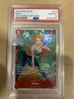 2023 ONE PIECE ULTRA DECK ST10 THE THREE CAPTAINS OP01 #016 NAMI PSA 10 GEM MINT - Image 1