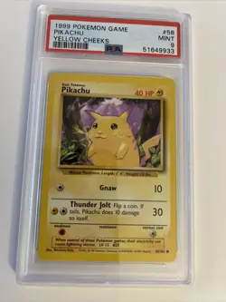 1999 Pokemon PSA 9 Pikachu Base Set Yellow Cheeks - 58/102 - Image 1