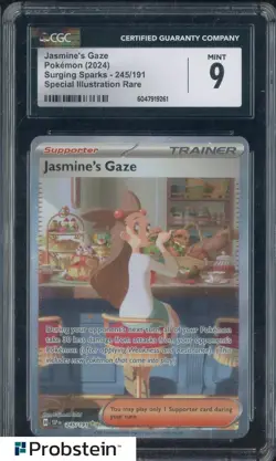 TCG 2024 Pokemon Surging Sparks #245/191 Jasmine's Gaze SIR CGC 9 MINT - Image 1