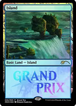 1x Island - Foil 2018 Grand Prix Promo Light Play MTG Magic - Kid Icarus - - Image 1