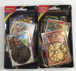 Pokemon TCG Phantasmal Flames - 2x Premium Checklane Blister (Greedent+Magcargo) - Image 1
