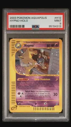 Hypno Holo PSA 9 MINT Aquapolis H12/H32 2002 Graded Pokemon Card - Image 1
