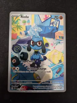 Pokemon TCG Riolu 215/198 - SV01: Scarlet & Violet Base Set IR Illustration Rare - Image 1