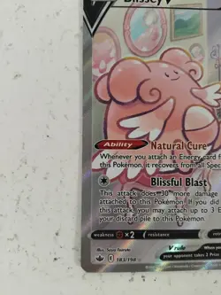 Blissey V 183/198 Full Art Ultra Rare Pokemon Card Holo SWSH Chilling Reign Used - Image 5