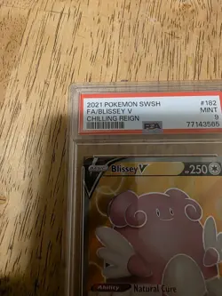 2021 Pokemon Blissey V 182/198 Chilling Reign Full Art FA PSA 9 MINT SWSH TCG - Image 2