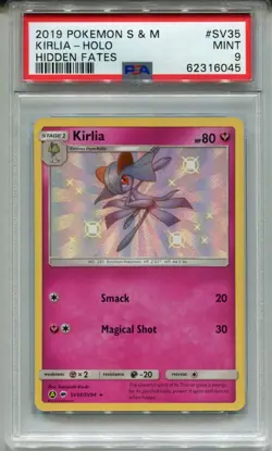 Pokemon Sun & Moon Hidden Fates Shiny Vault Card SV35 Kirlia PSA 9 - Image 1