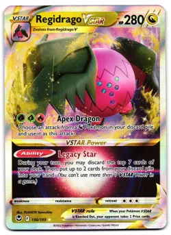 Regidrago VSTAR 136/195 - Silver Tempest Rare VSTAR Pokemon TCG Holo - NM Card - Image 1