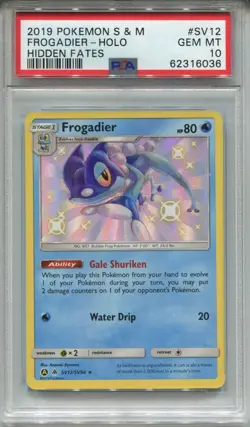 Pokemon Sun & Moon Hidden Fates Shiny Vault Card SV12 Frogadier PSA 10 - Image 1