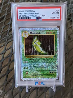 Pokemon Legendary Collection Reverse Holo Metapod #54/110 PSA 8 NM-MT - Image 1