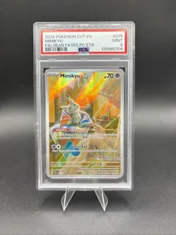 Pokemon Paldean Fates Mimikyu Pokemon Center ETB Promo 075 PSA 9 - Image 1