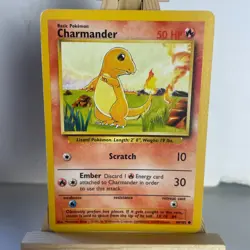 Charmander 46/102 Base Set Unlimited Common Pokemon Moderate Play+ - Image 1
