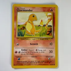 Charmander 46/102 Base Set Unlimited Common Pokemon Moderate Play+ - Image 3