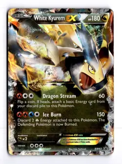 White Kyurem EX BW63 Black & White Promos Holo Ultra Rare Pokemon Heavy Play+ - Image 1