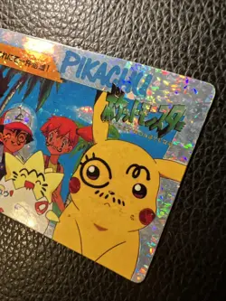 Pikachu 102 Pokemon Japanese Vintage Prism Vending Sticker Bandai Carddass 3 NM - Image 2