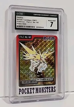 Zapdos 145 Holo Prism Pokemon Carddass File Bandai Pocket Monsters Graded CGC 7 - Image 1