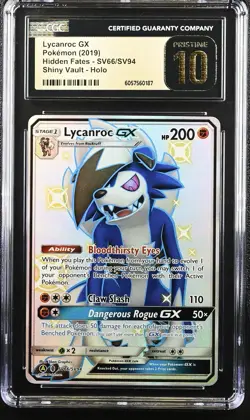 Lycanroc GX SV66/SV94 - Hidden Fates: Shiny Vault CGC 10 PRISTINE LOW POP - Image 1
