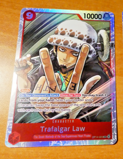 ONE PIECE ENGLISH CARD HOLO GAME CARTE CARTE LAW OP14-009 EN MINT - Image 1