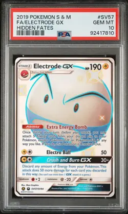 Pokemon Sun & Moon Hidden Fates Shiny Vault Card SV57 Electrode PSA 10 - Image 2