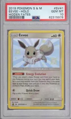 Pokemon Sun & Moon Hidden Fates Shiny Vault Card SV41 Eevee PSA 10 - Image 1