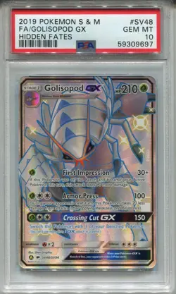 Pokemon Sun & Moon Hidden Fates Shiny Vault Card SV48 Golisopod PSA 10 - Image 1