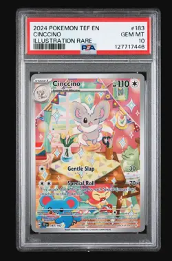 2024 Pokemon Temporal Forces Cinccino 183/162 Illustration Rare PSA 10 - Image 1