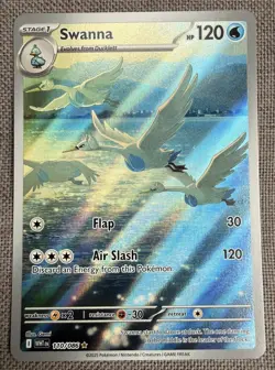 Swanna 110/086 Pokemon TCG S&V White Flare Illustration Rare English - Image 1