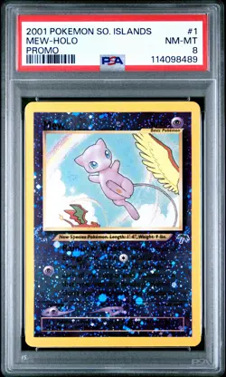 2001 POKEMON SOUTHERN ISLANDS PROMO #1 MEW-HOLO PSA 8 - Image 1