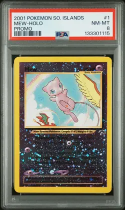 2001 POKEMON SOUTHERN ISLANDS PROMO #1 MEW-HOLO PSA 8 - Image 1