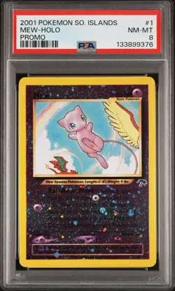 2001 POKEMON SOUTHERN ISLANDS PROMO #1 MEW-HOLO PSA 8 - Image 1