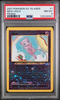 2001 POKEMON SOUTHERN ISLANDS PROMO #1 MEW-HOLO PSA 8 - Image 1